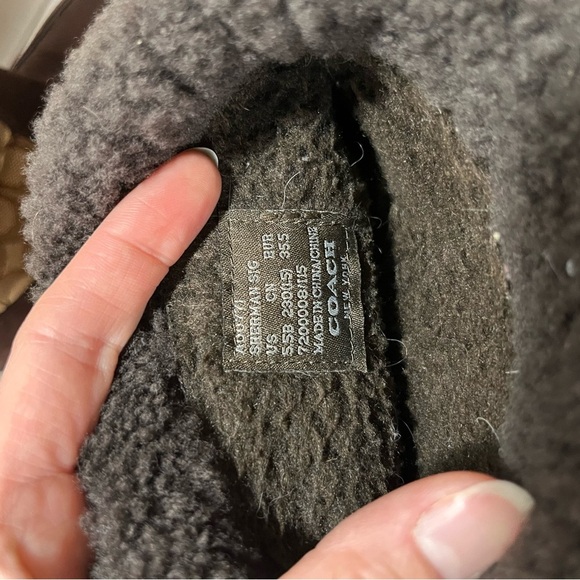 Coach Womens Sherman Signature C  Winter Suede Boots Chestnut Brown  Sz 5.5B - Picture 7 of 9